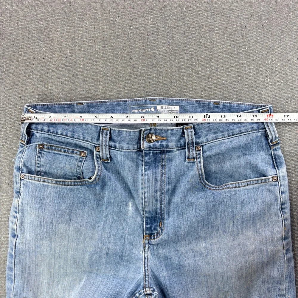 Vintage Carhartt Distressed Light Wash Patina Raw Hem Jeans